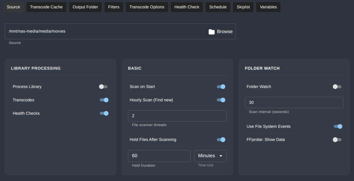 tdarr movie library settings
